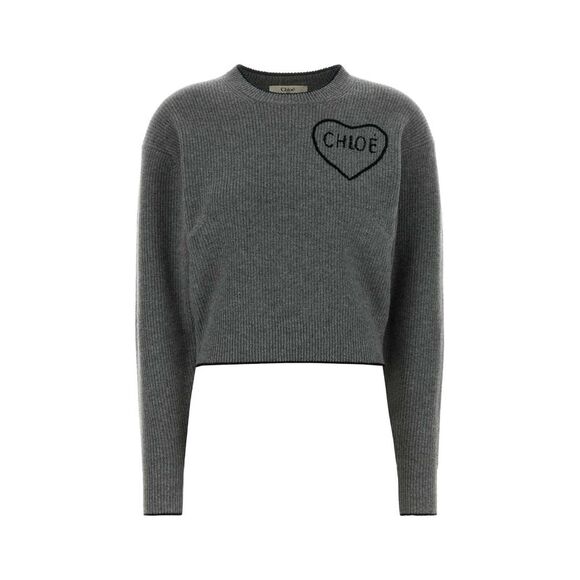 Chloe Women Dark Grey Wool Blend Sweater
